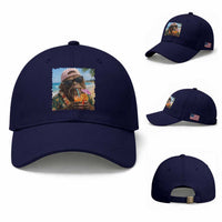 Funny Hawaiian Bigfoot Baseball Cap Tropical Beach Party Graphic