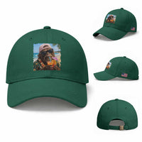 Funny Hawaiian Bigfoot Baseball Cap Tropical Beach Party Graphic