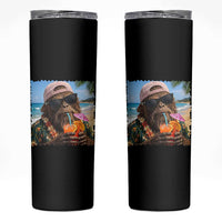 Funny Hawaiian Bigfoot Skinny Tumbler Tropical Beach Party Graphic