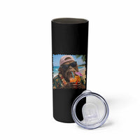 Funny Hawaiian Bigfoot Skinny Tumbler Tropical Beach Party Graphic