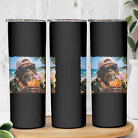 Funny Hawaiian Bigfoot Skinny Tumbler Tropical Beach Party Graphic