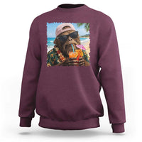 Funny Hawaiian Bigfoot Sweatshirt Tropical Beach Party Graphic
