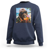 Funny Hawaiian Bigfoot Sweatshirt Tropical Beach Party Graphic