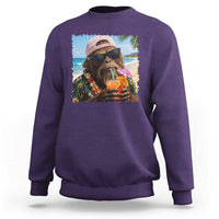 Funny Hawaiian Bigfoot Sweatshirt Tropical Beach Party Graphic