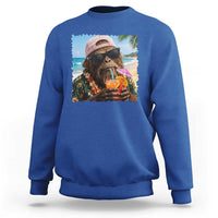 Funny Hawaiian Bigfoot Sweatshirt Tropical Beach Party Graphic