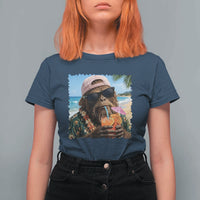Funny Hawaiian Bigfoot T Shirt For Women Tropical Beach Party Graphic