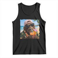 Funny Hawaiian Bigfoot Tank Top Tropical Beach Party Graphic