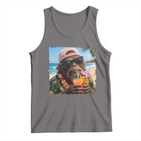 Funny Hawaiian Bigfoot Tank Top Tropical Beach Party Graphic