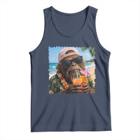 Funny Hawaiian Bigfoot Tank Top Tropical Beach Party Graphic