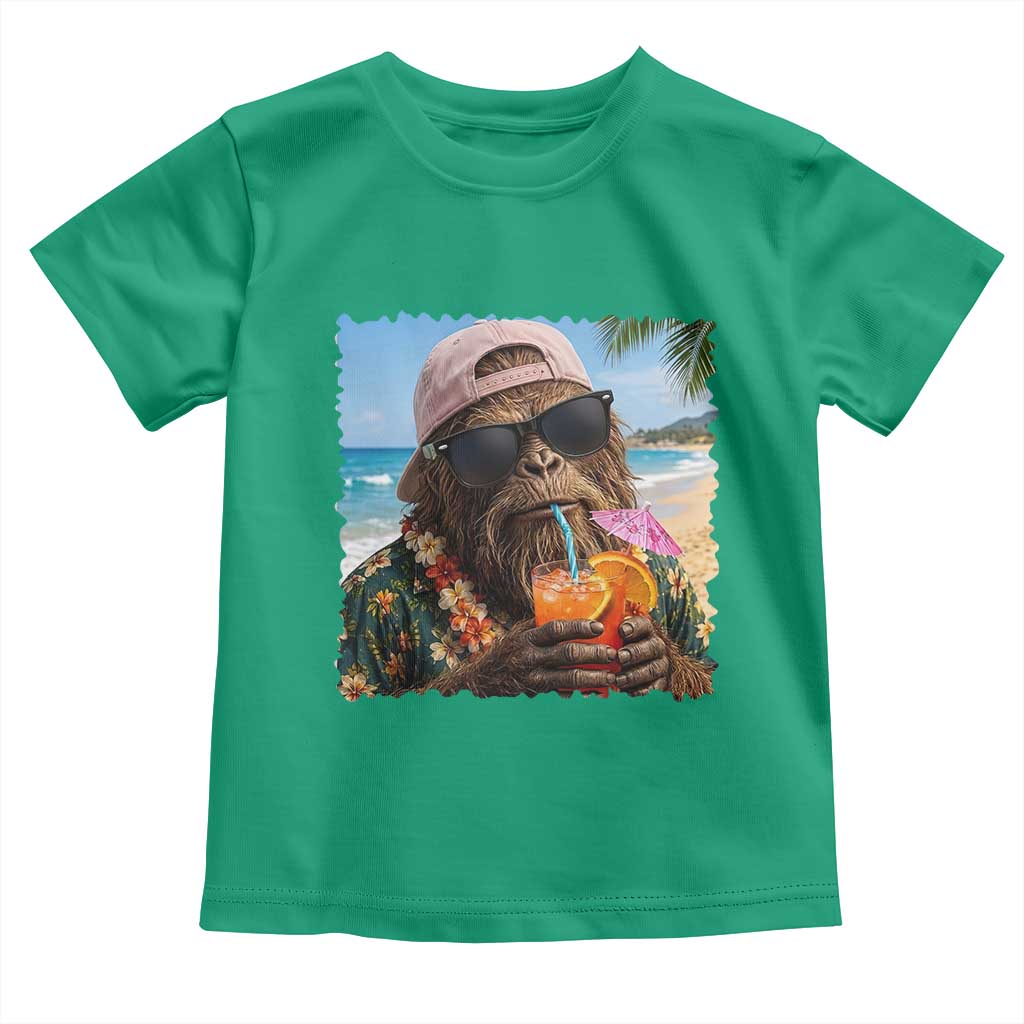 Funny Hawaiian Bigfoot Toddler T Shirt Tropical Beach Party Graphic