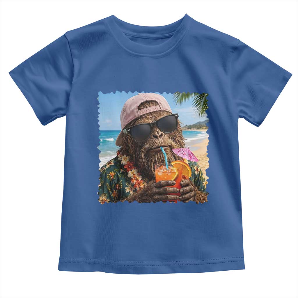 Funny Hawaiian Bigfoot Toddler T Shirt Tropical Beach Party Graphic