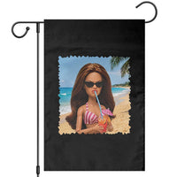 Funny Summer Doll Face Meme Garden Flag Tropical Beach Party Graphic