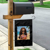 Funny Summer Doll Face Meme Garden Flag Tropical Beach Party Graphic