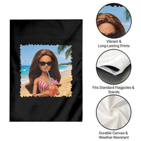Funny Summer Doll Face Meme Garden Flag Tropical Beach Party Graphic