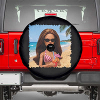 Funny Summer Doll Face Meme Spare Tire Cover Tropical Beach Party Graphic