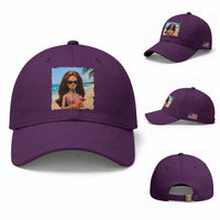 Funny Summer Doll Face Meme Baseball Cap Tropical Beach Party Graphic