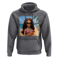 Funny Summer Doll Face Meme Hoodie Tropical Beach Party Graphic