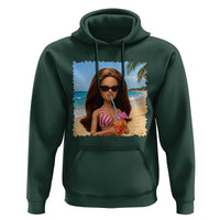 Funny Summer Doll Face Meme Hoodie Tropical Beach Party Graphic
