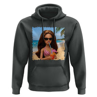 Funny Summer Doll Face Meme Hoodie Tropical Beach Party Graphic