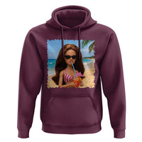 Funny Summer Doll Face Meme Hoodie Tropical Beach Party Graphic