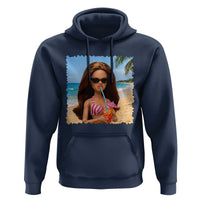 Funny Summer Doll Face Meme Hoodie Tropical Beach Party Graphic