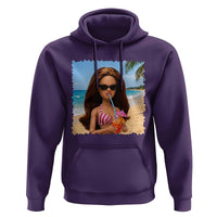 Funny Summer Doll Face Meme Hoodie Tropical Beach Party Graphic
