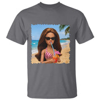 Funny Summer Doll Face Meme T Shirt Tropical Beach Party Graphic