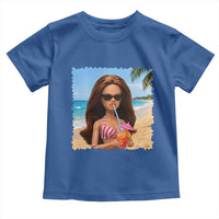 Funny Summer Doll Face Meme Toddler T Shirt Tropical Beach Party Graphic