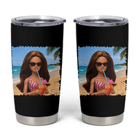 Funny Summer Doll Face Meme Tumbler Cup Tropical Beach Party Graphic