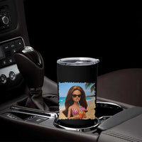 Funny Summer Doll Face Meme Tumbler Cup Tropical Beach Party Graphic