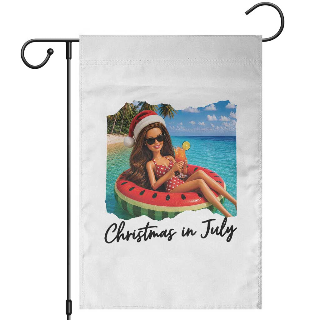 Christmas In July Tropical Doll Face Meme Garden Flag Summer Vacation Graphic