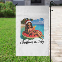 Christmas In July Tropical Doll Face Meme Garden Flag Summer Vacation Graphic