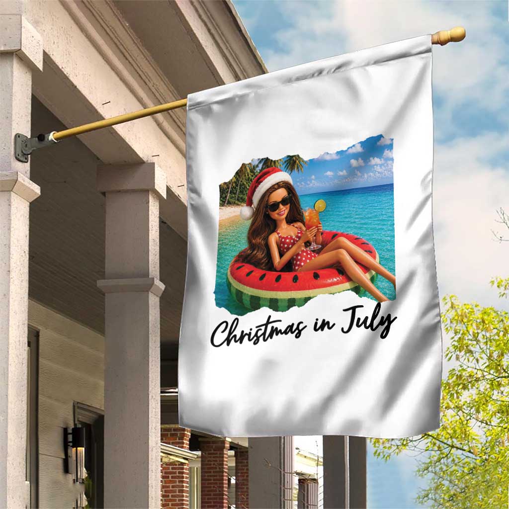 Christmas In July Tropical Doll Face Meme Garden Flag Summer Vacation Graphic
