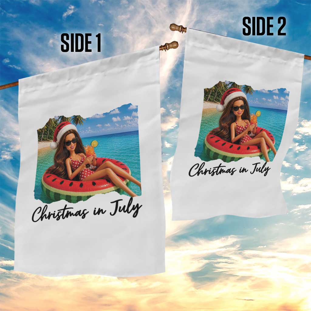 Christmas In July Tropical Doll Face Meme Garden Flag Summer Vacation Graphic
