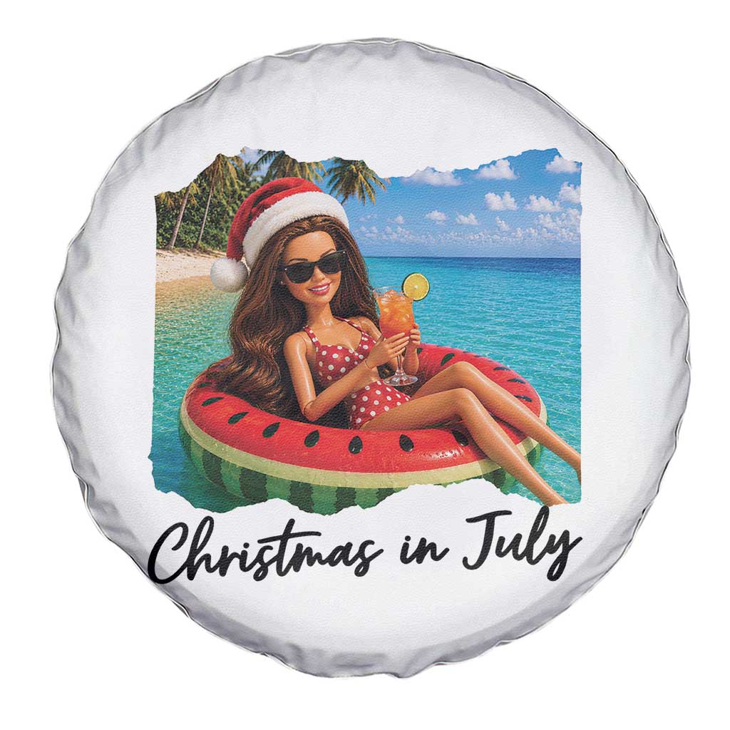 Christmas In July Tropical Doll Face Meme Spare Tire Cover Summer Vacation Graphic