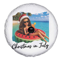 Christmas In July Tropical Doll Face Meme Spare Tire Cover Summer Vacation Graphic