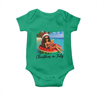 Christmas In July Tropical Doll Face Meme Baby Onesie Summer Vacation Graphic