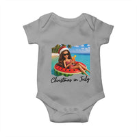 Christmas In July Tropical Doll Face Meme Baby Onesie Summer Vacation Graphic