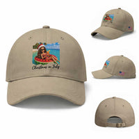 Christmas In July Tropical Doll Face Meme Baseball Cap Summer Vacation Graphic