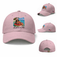 Christmas In July Tropical Doll Face Meme Baseball Cap Summer Vacation Graphic