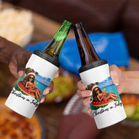 Christmas In July Tropical Doll Face Meme 4 in 1 Can Cooler Tumbler Summer Vacation Graphic