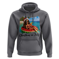 Christmas In July Tropical Doll Face Meme Hoodie Summer Vacation Graphic