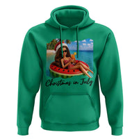 Christmas In July Tropical Doll Face Meme Hoodie Summer Vacation Graphic