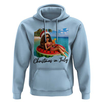 Christmas In July Tropical Doll Face Meme Hoodie Summer Vacation Graphic