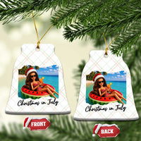 Christmas In July Tropical Doll Face Meme Ceramic Ornament Summer Vacation Graphic