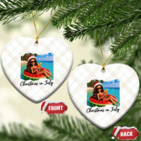 Christmas In July Tropical Doll Face Meme Ceramic Ornament Summer Vacation Graphic