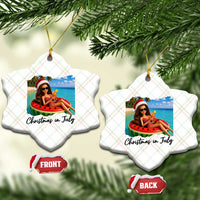 Christmas In July Tropical Doll Face Meme Ceramic Ornament Summer Vacation Graphic