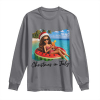 Christmas In July Tropical Doll Face Meme Long Sleeve Shirt Summer Vacation Graphic