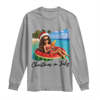 Christmas In July Tropical Doll Face Meme Long Sleeve Shirt Summer Vacation Graphic
