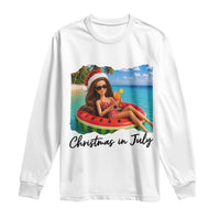 Christmas In July Tropical Doll Face Meme Long Sleeve Shirt Summer Vacation Graphic
